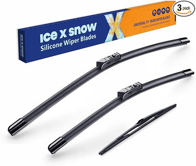 ICEXSNOW® Silicone Windshield Wiper Blades Replacement for 2018 2019 2020 2021 2022 2023 Toyota C-HR CHR (Pack of 3) Automotive Replacement Windshield Wiper Blades,26"+16"+14"(A)