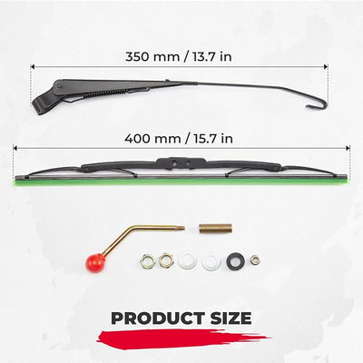 KEMIMOTO 2Pcs UTV Manual Windshield Wiper, Metal Frame Straighter Design Strong Fitting Assembly Compatible with Maverick X3 Commander Defender Polaris RZR