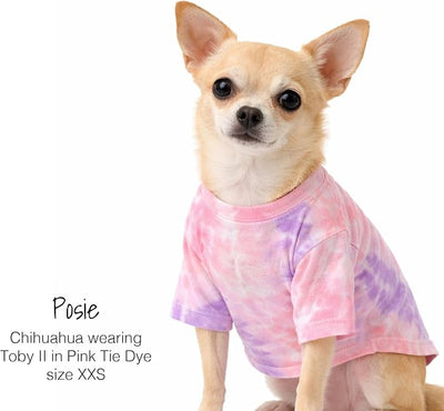 Pet Passion Toby II - The Perfect Tee, 3 Pack Short Sleeve Pet T-Shirt 100% Organic Cotton Tees Clothes for Small, Medium, Large Dogs, Pink Tie Dye, Large (40-60 lbs)