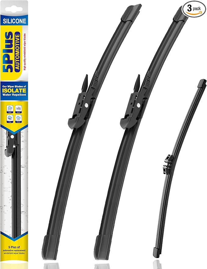 5 PLUS® Silicone Windshield Wipers Replacement for 2013 2014 2015 2016 2017 2018 2019 Ford Escape Wiper Blades(Set of 3),Automotive Replacement Windshield Wiper Blades For My Car-28"/28"/11"