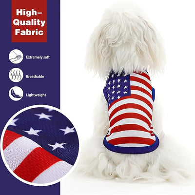 American Flag Inspired Dog Vest: Perfect Dog Shirt, Ideal Tank Top for Everyday Wear, Independence Day Celebrations Crafted Materials for a Cute and Stylish Look Blue S