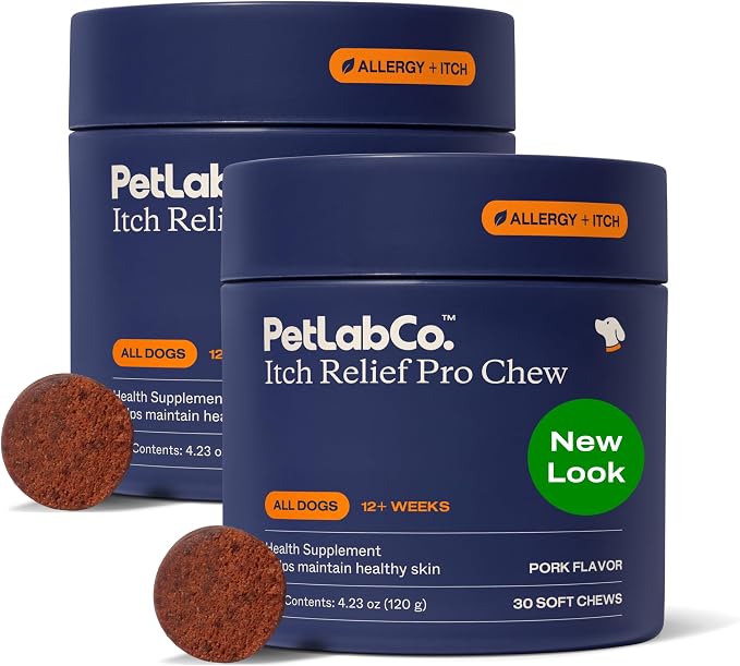 Itch Relief Chew Pro – Itch Relief Chews for Dogs, Omega 3 Itch Supplement, Packed with Beneficial Fatty Acids for Healthy Skin, Seasonal Allergies Support - Packaging May Vary - Pack of 2
