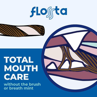 N-Bone Flossta Dual Action Dental Chews for Dogs, Unique Twist Shape for Deep Teeth Cleaning and Proactive Dental Care, Pumpkin Flavor, 15 Count 12-oz Bag