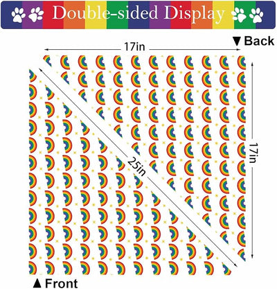 Rainbow Dog Bandanas Love is Love Pride Triangle Bibs Dog Paw Pet Scarf Reversible Double-Sided Pet Neckerchief for Pride Day Small Medium Large Cat Costume Accessories