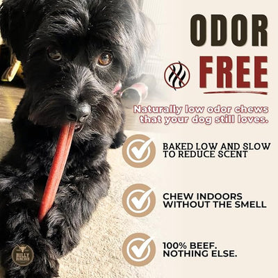 Bully Bunches Premium (6" Standard - 10 Pack) Odor-Free Bully Sticks for Small to Medium Dogs & Puppies - Consistently Sized, Long Lasting Chews for Oral Care - All Natural, 100% Beef Dog Treats