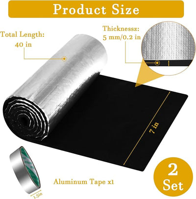 2 Pcs Battery Blanket for Car, 40"X 7" Battery Insulation Kit for Extreme Temperature Protection, DIY Cold Weather Protector for Vehicle, Truck, 4WD, Rv Batteries