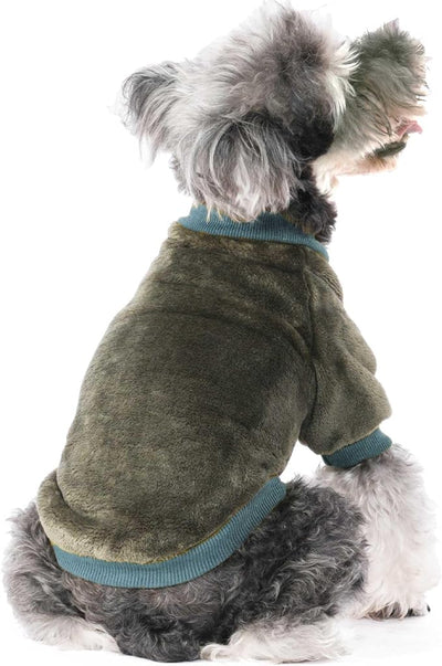 FabriCastle Dog Sweater, 3-Pack Dog & Cat Clothes, Soft and Warm Pet Jackets XXS for Small Dogs Boy & Cats, Winter Pet Apparel Costumes, Puppy Outfits (Camel,Khaki,Olive, XX-Small)