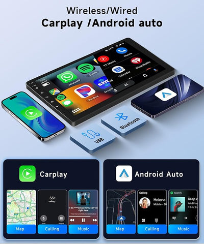 8Core 4+64G Car Stereo for Honda Pilot 2006 2007 2008 Wireless Carplay Android Auto,9 inch 1280 * 720P IPS Touch Screen Radio, Android15/GPS/WiFi/32EQ DSP/59UI/Bluetooth5.0/SWC/Backup Camera&Mic