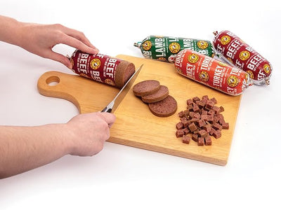 Happy Howie's Soft Meat Roll Treat - Soft Dog Food Rolls, Natural Ingredients, for All Dogs, Made in USA - Beef, Lamb, Turkey, 12 Oz (Pack of 3)