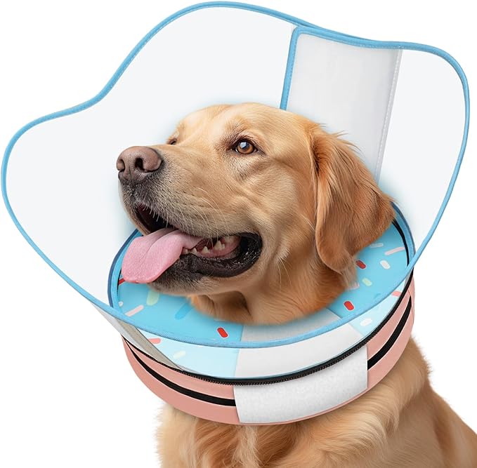 Raised Sponge Dog Cone Collar Alternative After Surgery, Soft Dog Cone for Small Medium Large Dogs to Stop Licking, Pet Neck Donut Collar After Surgery