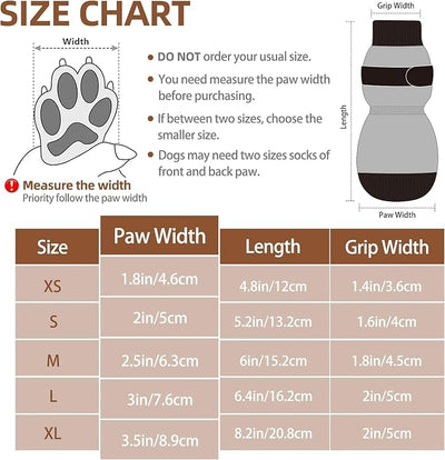PUPTECK Anti-Slip Dog Socks with Double Sides Grips for Small Medium Large Dogs Hardwood Floors Prevents Licking, Dog Shoes for Hot Pavement Traction Control for Senior Dogs, Dark Blue, M