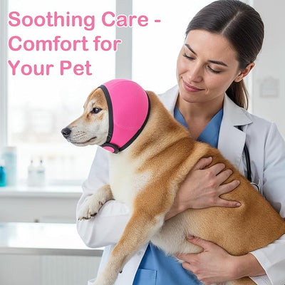 Dog Ear Covers for Bath, Swimming Waterproof Dog Ear Caps, Rose DogEar Covers for Bath, Pet Ears Muffs for Noise, for Ears Protection(M)