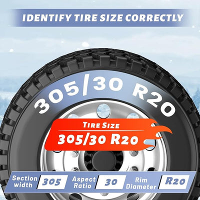 AutoFixing Snow Chains - Tire chains for cars, trucks, and SUVs, with quick 1-minute installation. Titanium-enhanced high-carbon manganese steel for outstanding wear resistance.Set of 2(HLN130)
