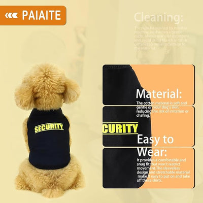 Discover Cozy Cotton Canine Wear: Soft, Lightweight, and Breathable Dog Shirt Vest with Eye-Catching Graphics(Security), Keeping Your Furry Friend Warm and Comfy! Grey M