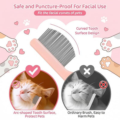 Tyqour Eye Comb for Small Dogs Stainless Steel Flea Comb for Small Dogs, Dog Face Comb, Gentle Tear Stain Remover, Compact Grooming Tool for Cats and Dogs