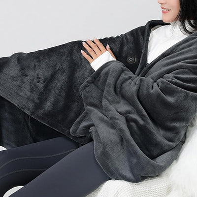 Heated Shawl Wraps for Women Rechargeable Portable Heated Blanket Soft Cordless USB Electric Heated Blanket Zipper