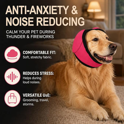 Noise Protection Ear Covers for Dog,Noise Cancelling Ear Wrap,Silent Dog Earmuffs Help Protect Against Noise and Reduce Anxiety,Adjustable Earmuffs are Suitable(Gray, Small)