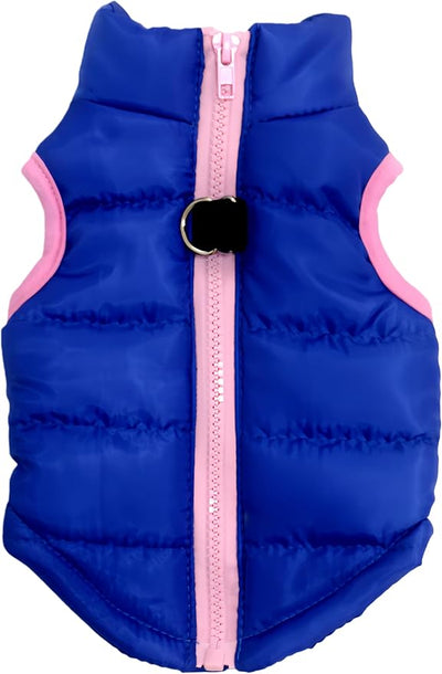 Winter Waterproof Windproof Vest Coat for Small Medium Dogs - Warm Jacket for Cold Weather (Not Suitable for Big Dogs) X-Sapphire S
