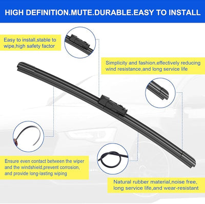 ANIKLUIM® 26"+18" Wiper Blades with 16" Rear Wiper Blade Set Replacement for 2020-2024 Subaru Outback Windshield Wipers Original Factory Quality (Pack of 3)