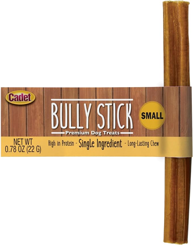 Bully Sticks for Small Dogs, All-Natural Beef Pizzle, Rawhide-Free Long-Lasting Dog Chews for Aggressive Chewers, 1 Count