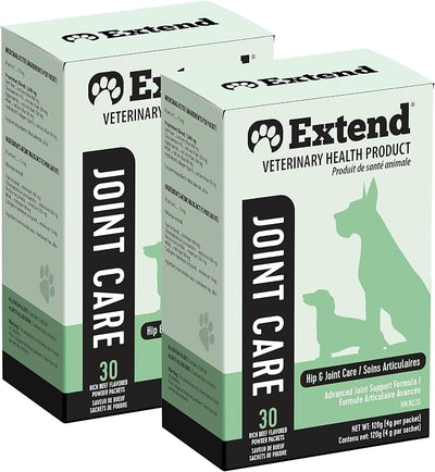 Extend Dog Hip and Joint Supplement Beef Flavored Powder Packets with Glucosamine, Chondroitin, MSM & Collagen, Hip & Joint Support, Mobility & Cartilage Health, Daily Dog Supplement, 60 Count