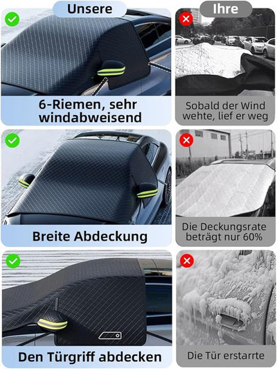 Magnetic Windshield Cover for Toyota Camry 2012-2017, Snow Ice Protector with Mirror Covers Winter Frost Shield Sunshade Waterproof