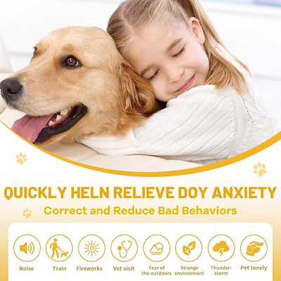 Calming Collar for Dogs 4 Packs, Effectively Relieves Anxiety from Noise, Separation, New Environment, Fireworks, Adjustable 25” Flexible, Lasts 60 Days, Grey, Suitable for All Dog Sizes & Ages