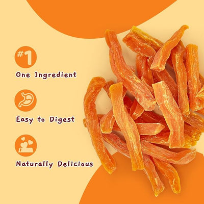 Jungle Calling Sweet Potato Dog Treats,Low Fat Natural Soft Chews for Weight Management, Single Ingredient and Grain Free Healthy Snacks Puppy Adult Dogs,10.6oz