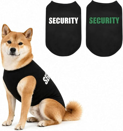 Upgraded Dog Security Shirt Vest for Puppy, Cat, and Dog, Cotton Technical Fabric with Fluorescent Printing, Large Medium Small (E4XL, Black)