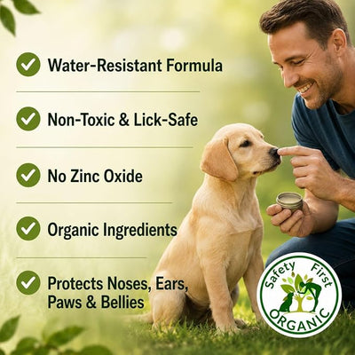 Sit Stay Forever Organic Sunscreen for Dogs and Cats, Dog Sunscreen, Dog Beach Essentials, Pet Sunscreen Cream for Dogs, Zinc Free, Dog Sun Protection, Dog Sunblock, Cat Sunscreen Made in USA, 2 oz