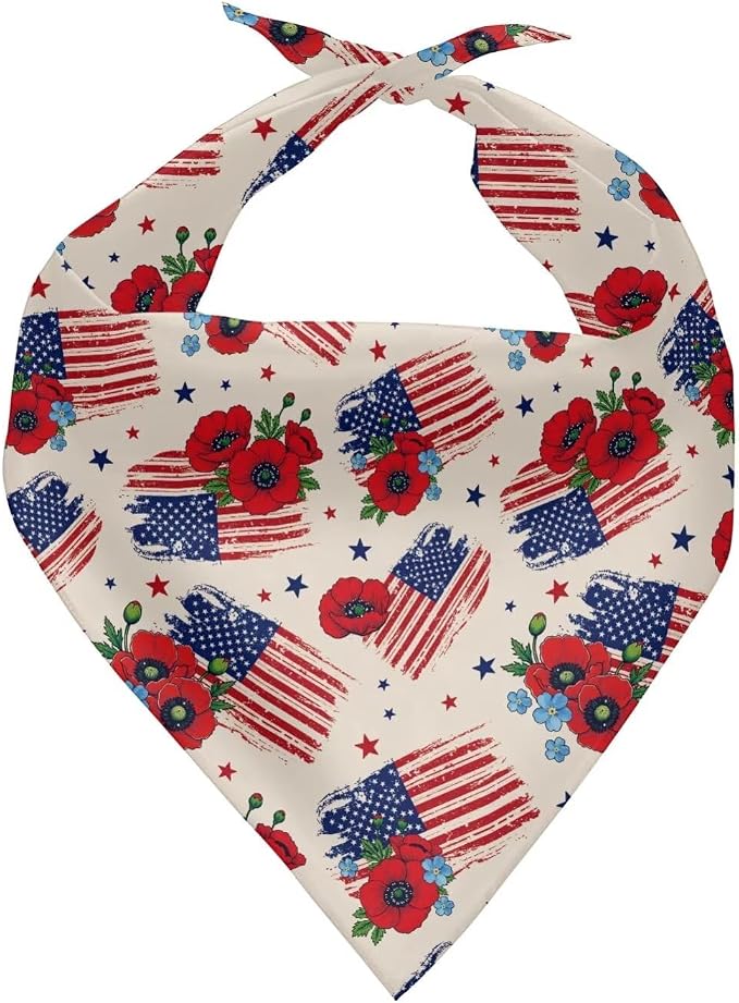 250th Anniversary Dog Bandanas 4th of July Patriotic Pet Bandanas Independence Day Triangle Pet Bibs Scarf Holiday Scarf Accessories