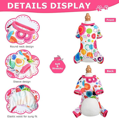 Dog Pajamas Pjs Soft Stretchy Dog Clothes for Small Dogs Girl Boy Medium Size Dogs Spring Summer Puppy Clothes Doggie Onesies Cat Pet Jammies Outfit
