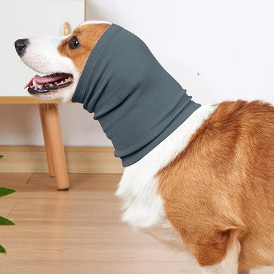 No Shake Ear Wraps for Dogs,Soft Dog Calming Hoodie Dog Ear Cover Ear Muffs for Anxiety,Grooming,Bathing,Swim,Noise Protection Quiet Ear for Dogs,Light Blue M