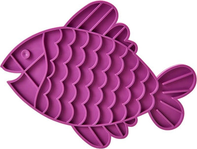 SPOT Soothers Fish Lick Mat - 9.75in Slow Feeder & Calming Mat for Cats, Kittens, Medium & Large Dogs and Puppies, Food-Grade Rubber, Dishwasher Safe, Anxiety & Boredom Relief