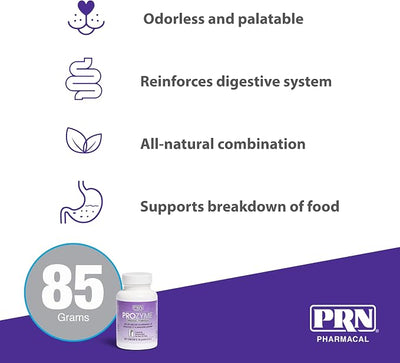 ProZyme Enzyme Replacement Supplement - Natural Digestive Aid Veterinary Enzyme Formula - Plant Based for Pet Digestive Health - 3 oz