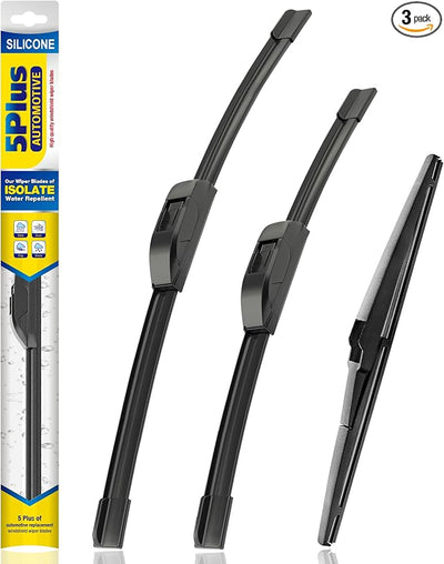 5 PLUS® Silicone Windshield Wipers Replacement for 2008-2020 DODGE Journey Wiper Blades(Set of 3),Automotive Replacement Windshield Wiper Blades For My Car-24"/19"/12"