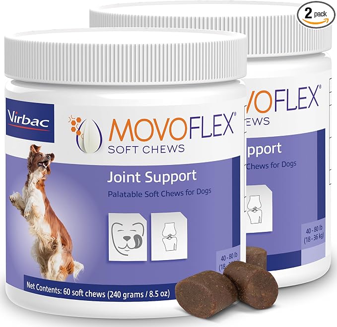 MOVOFLEX Soft Chews Hip and Joint Support Supplement for Medium Dogs -120 Count by