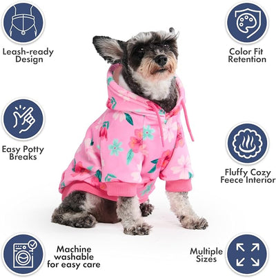 Spark Paws Dog Hoodie – Premium Dog Sweater for Small, Medium, and Large Dogs | Warm Outfits for French Bulldogs, Pitbull, Puppy, Winter Jacket Alternative - Blossom - 3XL