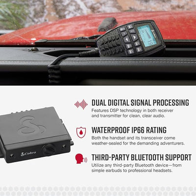 Cobra 75 All Road Wireless CB Radio, Black & HG A1000 18.5 inch Magnetic Mount CB Antenna – Heavy Duty Magnet, for use in Cars, SUVS Recreational Vehicles 100 Watt Power Handling Capability, Black