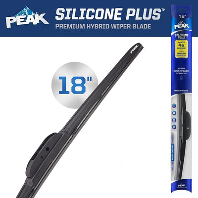 PEAK Silicone Plus 18" All-Weather Hybrid Windshield Wiper Blade, Premium Replacement Front Windshield Wiper Blade with Universal Connector, Pack of 1