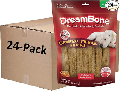 DreamBone Churro-Style Dog Sticks, Treat Your Dog to a Chew Made with Real Chicken
