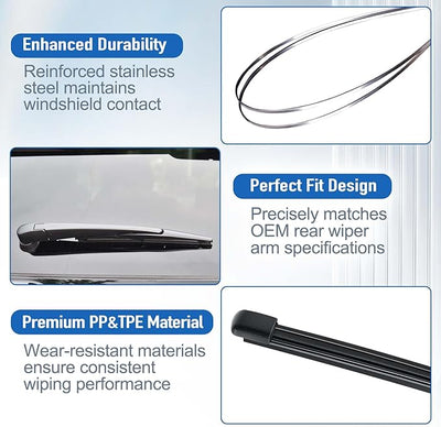 AJK 14 Inch Rear Wiper Blades for Subaru Outback 2010-2019 | Streak-free OEM Back Windshield Wiper, All-Weather Performance, Window Wipers Automotive Replacement Assembly