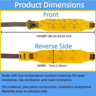 6 Pack Universal Tire Chains,Emergency Portable Snow Chains Suitable for Car, Truck, and SUV, Zip Tie Tire Chains, Adjustable Thickened Snow Tyre Chains for Tire Widths 165-265mm (6 Pack Yellow)