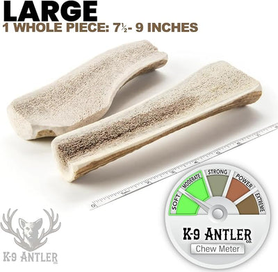 Elk Antlers for Dogs – Large Split (7.5-9 Inch), Irresistible Chew, USA Sourced, Naturally Shed & Ethically Harvested