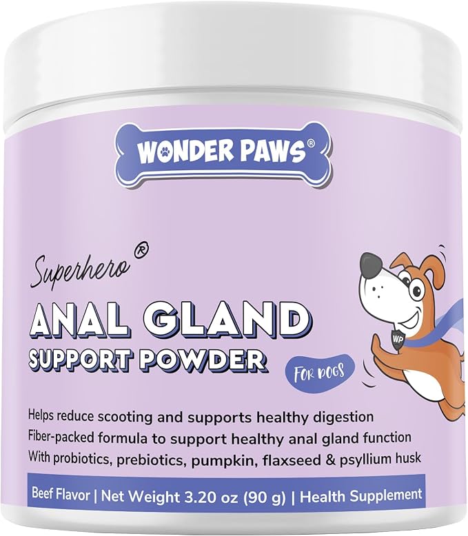 Premium Anal Gland Support Supplement - Dog Anal Gland Treatment With Fiber & Pumpkin for Dogs – Prevents Scooting, Supports Digestion & Anal Gland Health – Probiotics, Enzymes & Psyllium Husk –3.20oz