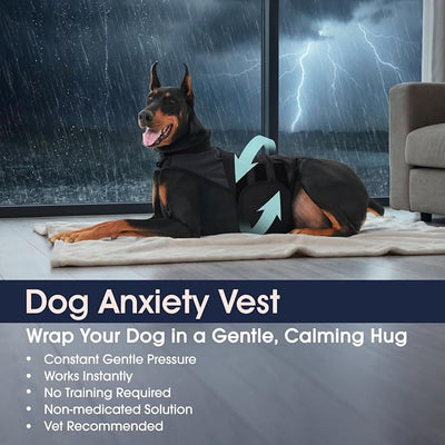 IECOii Dog Anxiety Relief Coat, Calming Compression Jacket for Loud Noise,New Environments,Soft Stress and Anxiety Relief Coat for Large Dogs, Pet Trainer & Vet Trusted Calming Shirt, Grey, XL
