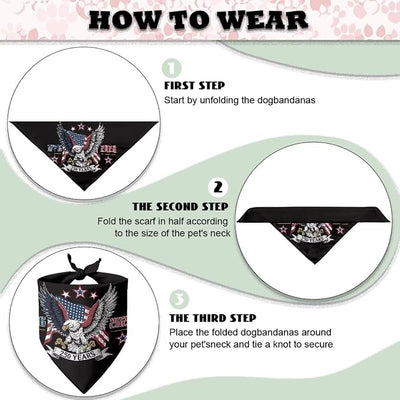 KEIAHUAN 250th Anniversary Pet Bandanas 1776 2026 American 250 Years Pet Triangle Scarf Patriotic Adjustable Puppy Bibs for Small Medium Pet Dog