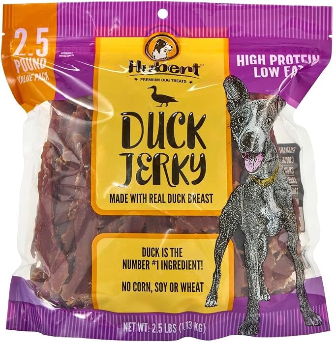 Pet Duck Jerky Dog Treats, Grain Free, High Protein, Low Fat, 2.5 lb
