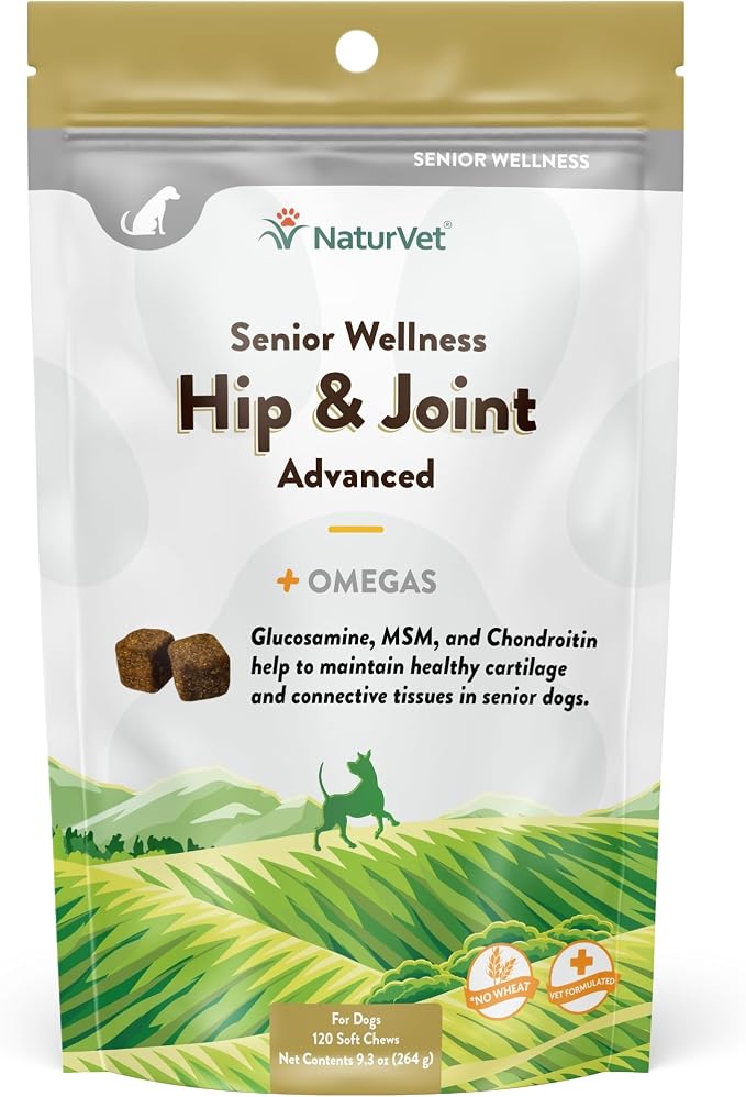 Senior Wellness Hip & Joint Advanced Plus Omegas | Help Support Your Pet’s Healthy Hip & Joint Function | Supports Joints, Cartilage & Connective Tissues | 120 Soft Chews