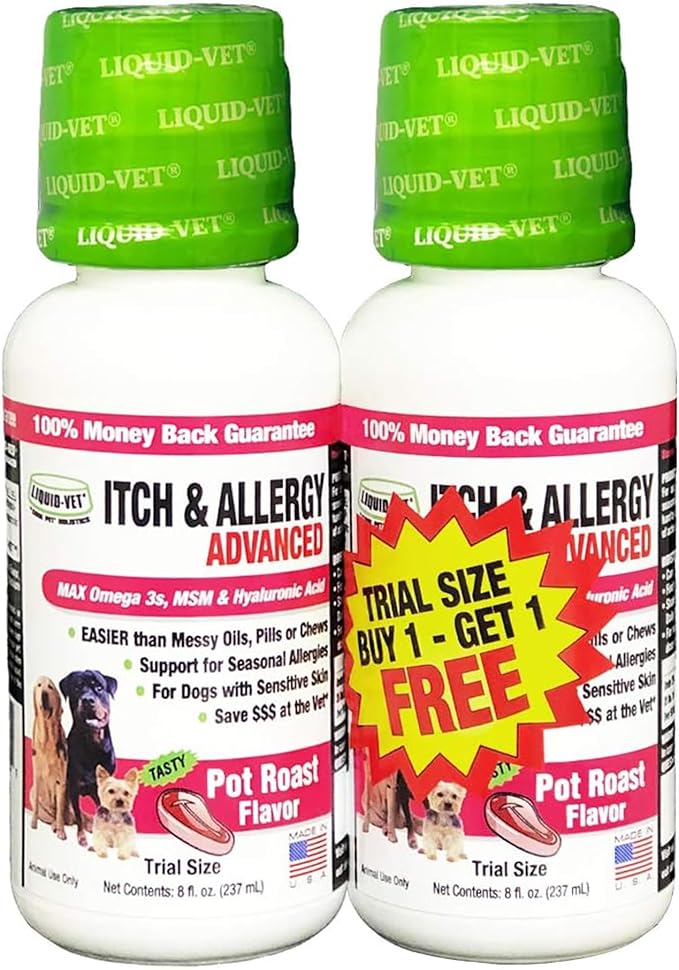 K9 Itch & Allergy Advanced Formula, AntiItch & Allergy Support with Omega3s Fish Oil, MSM, Vitamin E, and Hyaluronic Acid Dog Care Essentials for Dry, Sensitive Skin